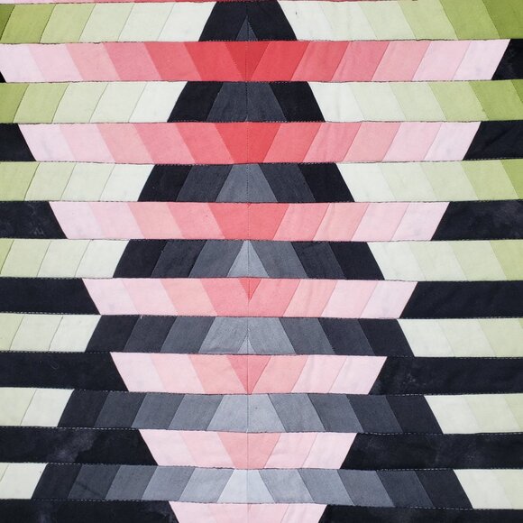 Hand Crafted Modern Design Pieced Quilted Wall Hanging Decor - Picture 4 of 5